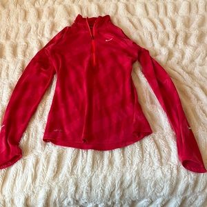 Pink stripped Nike dry fit quarter zip long sleeve size XS